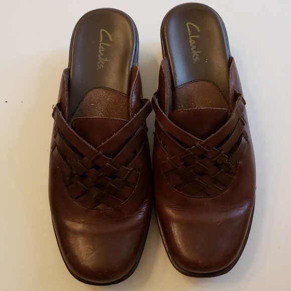 clarks mens leather mules